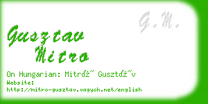 gusztav mitro business card